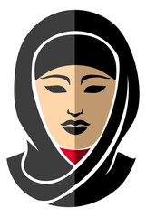 Arabian woman flat icon. Islamic female person portrait