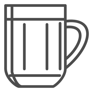 Beer mug line icon. Alcohol pub symbol