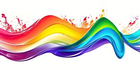 abstract colorful background with splashes of paint on a white background. Generative ai
