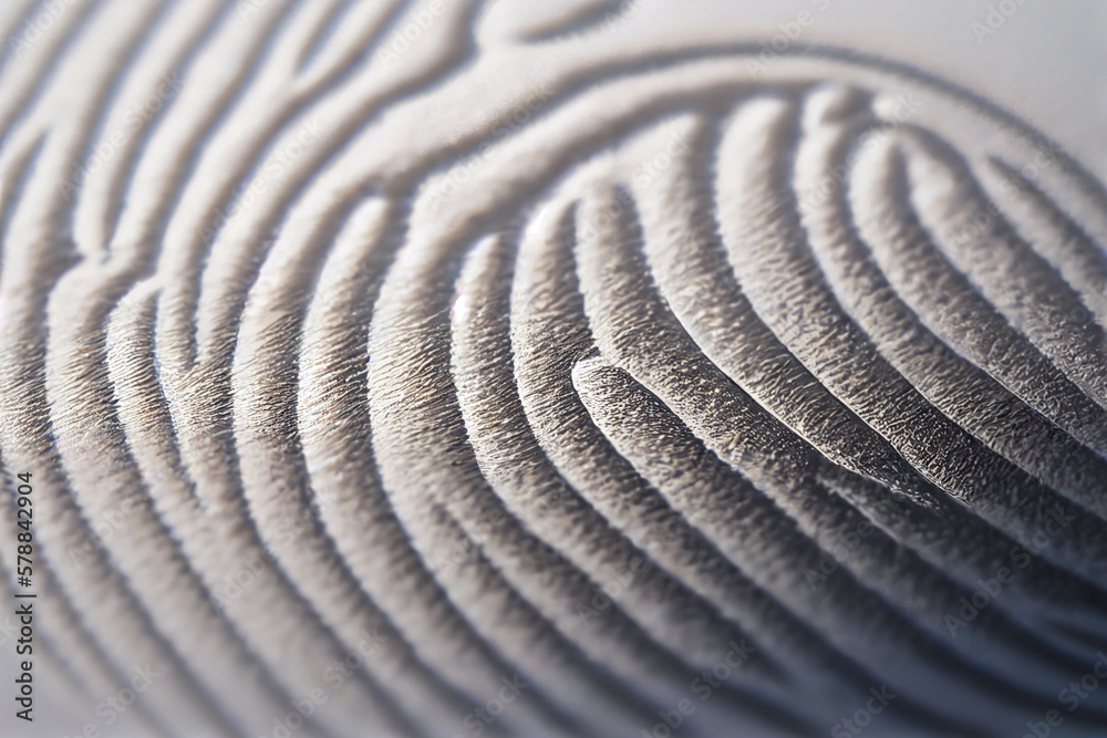 Fototapete a close-up of a single fingerprint, with a high level of detail and contrast, showcasing the unique 
