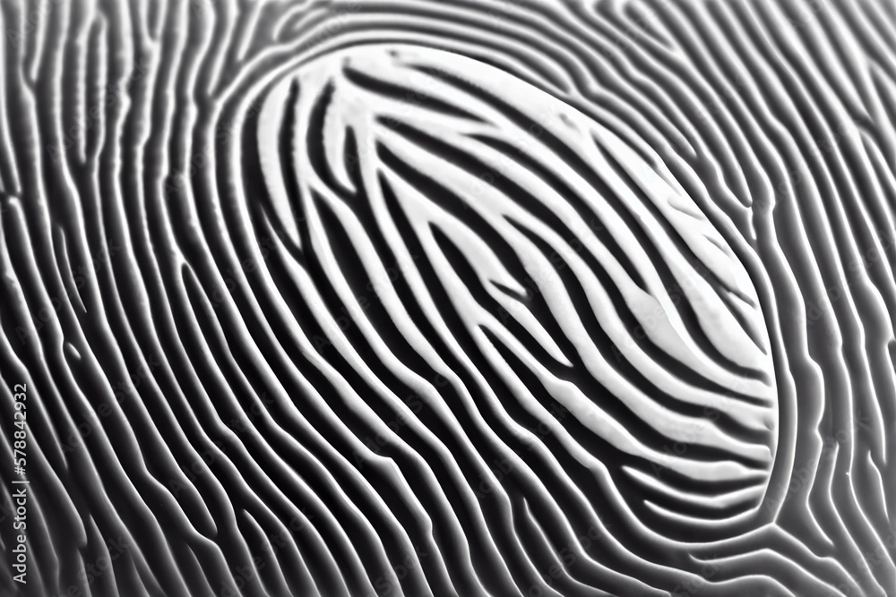 Aufkleber a close-up of a single fingerprint, with a high level of detail and contrast, showcasing the unique 