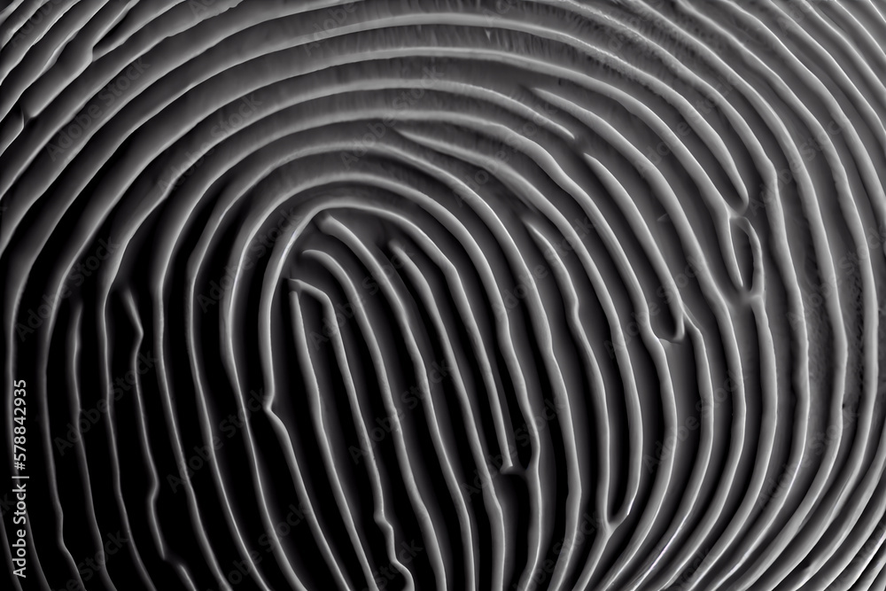 Aufkleber A close-up of a single fingerprint, with a high level of detail and contrast, showcasing the unique ridges and whorls of the print. Generative AI technology.