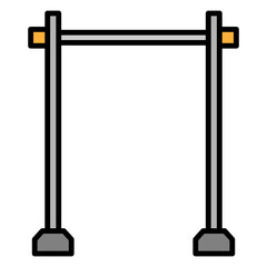 Illustration of Pull Up Bar design FIlled Icon