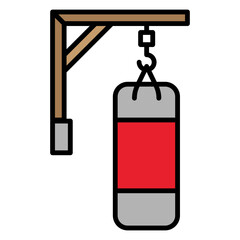 Illustration of Punching Bag design Filled Icon