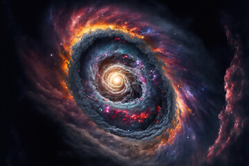 Spiral Galaxy. Space with stars generative AI background