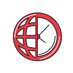 red clock png icon with white background