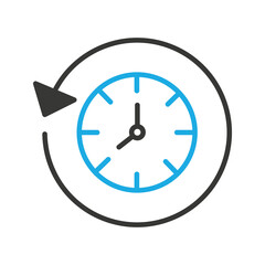 png image of clock icon with an arrow around it with transparent background