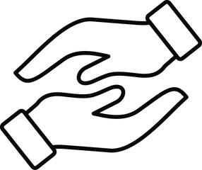 Handle team icon outline vector. Business trust. Core work