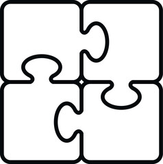 Puzzle core icon outline vector. Social trust. Focus team