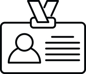 Id card icon outline vector. Core quality. Care vision
