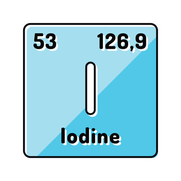 iodine chemical element color icon vector illustration