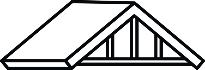 Material roof icon outline vector. Building construction. Roofer steel © anatolir