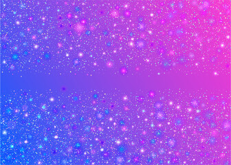 Transparent Glitter. Bokeh Texture. Festive Foil. Violet Laser Tinsel. Crystal Art. Retro Vaporwave Backdrop. Metal Banner. Falling Effect. Blue Transparent Glitter