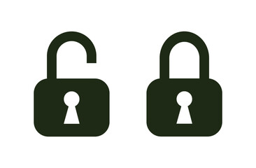 Set of Lock and unlock symbols. 