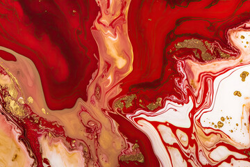 gradient oil colors in red and white with golden focal points