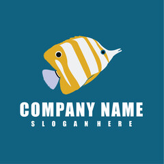 Modern, vintage Fish logo design vector