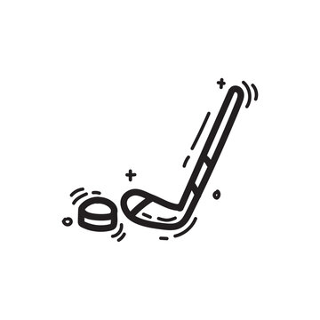 hockey stick puck black and white clip art preview