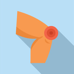 Knee pain icon flat vector. Joint disease. Foot injury