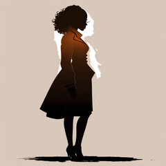 silhouette of a girl - Generative AI
