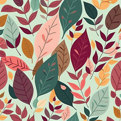 Obraz premium Colorful leafs over flat background, minimal design