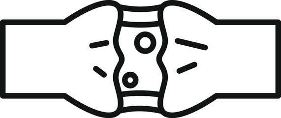 Arthritis joint icon outline vector. Medical disease. Hand body
