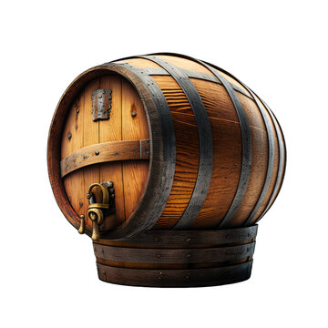 old wooden barrel, png