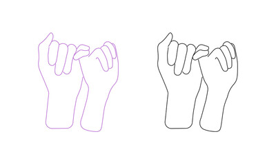 Woman hand feminism in trendy style one line. Trendy vector illustration. Vector illustration
