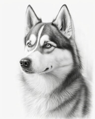 Pencil Sketch of a Siberian Husky Dog
AI-Generated