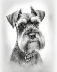 Pencil Sketch of a Miniature Schnauzer Dog
AI-Generated