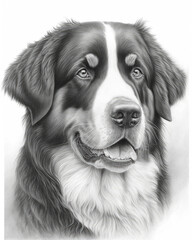 Bernese Mountain Dog Portrait Pencil Sketch
Bernese Oberlander