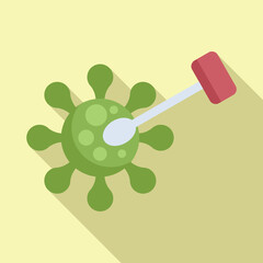 Corona virus icon flat vector. Lab test. Nasal test