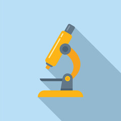 Covid test microscope icon flat vector. Corona lab. Doctor check