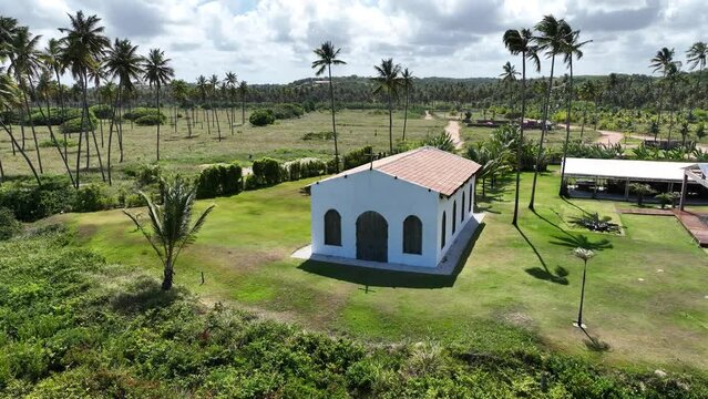 Landmark Church At Sao Miguel Dos Milagres In Alagoas Brazil. Famous Church. Nature Landscape. Background Scenery. Travel Destinations. Sao Miguel Dos Milagres Alagoas. 