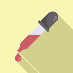 Blood dropper icon flat vector. Test covid. Nose check