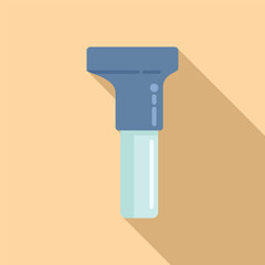 Patient tube icon flat vector. Corona lab. Nose check