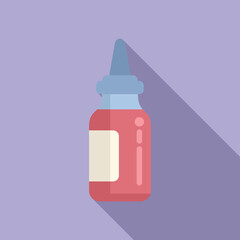 Blood check bottle icon flat vector. Corona test. Nasal swab