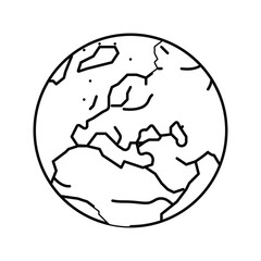 europe earth planet map line icon vector illustration