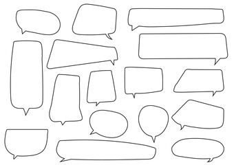 Obraz premium Set of speech bubbles sketch vector. Empty space for text illustration.