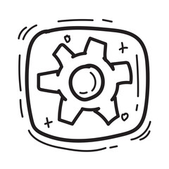 doodle settings icon outline vector