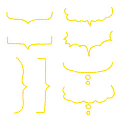 クレヨン素材　手描きのふきだしセット