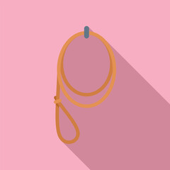 Circle lasso icon flat vector. Cowboy rope. Rodeo string