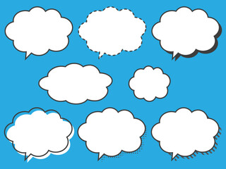 雲型の吹き出しセット