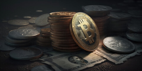 Bitcoin among dollars, Generative AI