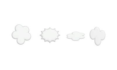 Set of 3d spech bubble icon on white background