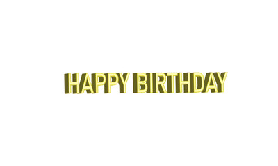 3d Vector realistic text of Happy Birthday