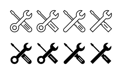 Repair tools icon vector for web and mobile app. tool sign and symbol. setting icon. Wrench and screwdriver. Service