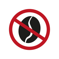 Coffee grain ban. Sign forbidden. Vector illustration.