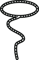 Fototapeta premium Decoration lasso icon outline vector. Circle knot. Border rodeo