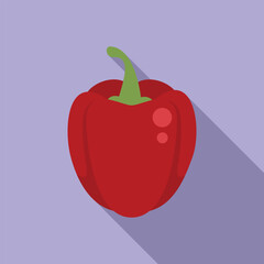 Capsicum paprika icon flat vector. Sweet vegetable. Ripe plant