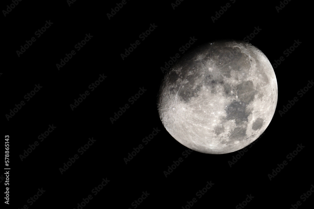 Wall mural the moon is earth's only natural satellite. it is the fifth largest satellite in the solar system